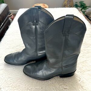 Laredo Gray Leather Women’s Western Cowboy Boots Size 8 M
